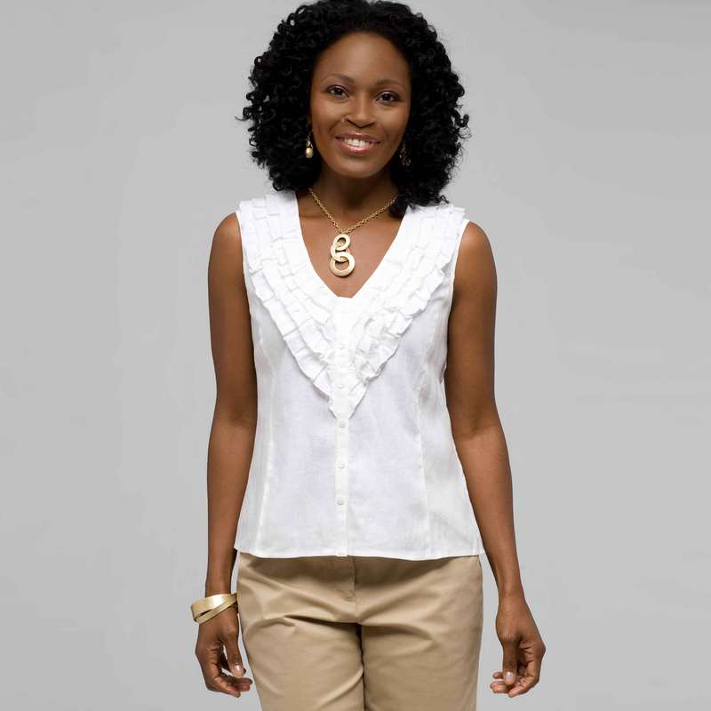 Ruffle Sleeveless Shirt, , large image number 0